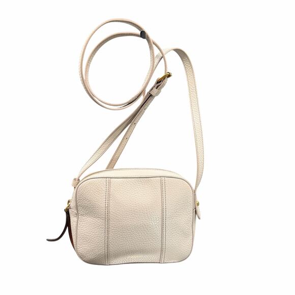 Fossil Gemma Cream Pebbled Leather Crossbody Small Camera Bag Adjustable Strap - Picture 2 of 9